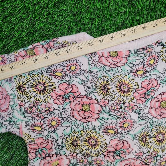 Vintage 80s Floral AOP Sweater Womens Small 18x18 Boxy - Picture 3 of 10